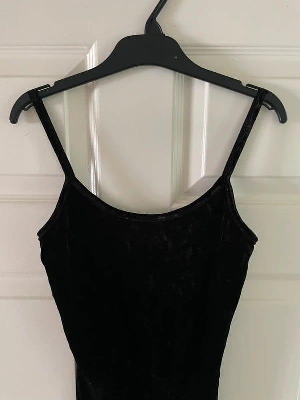 New Look Black Velvet Unitard in Size 10