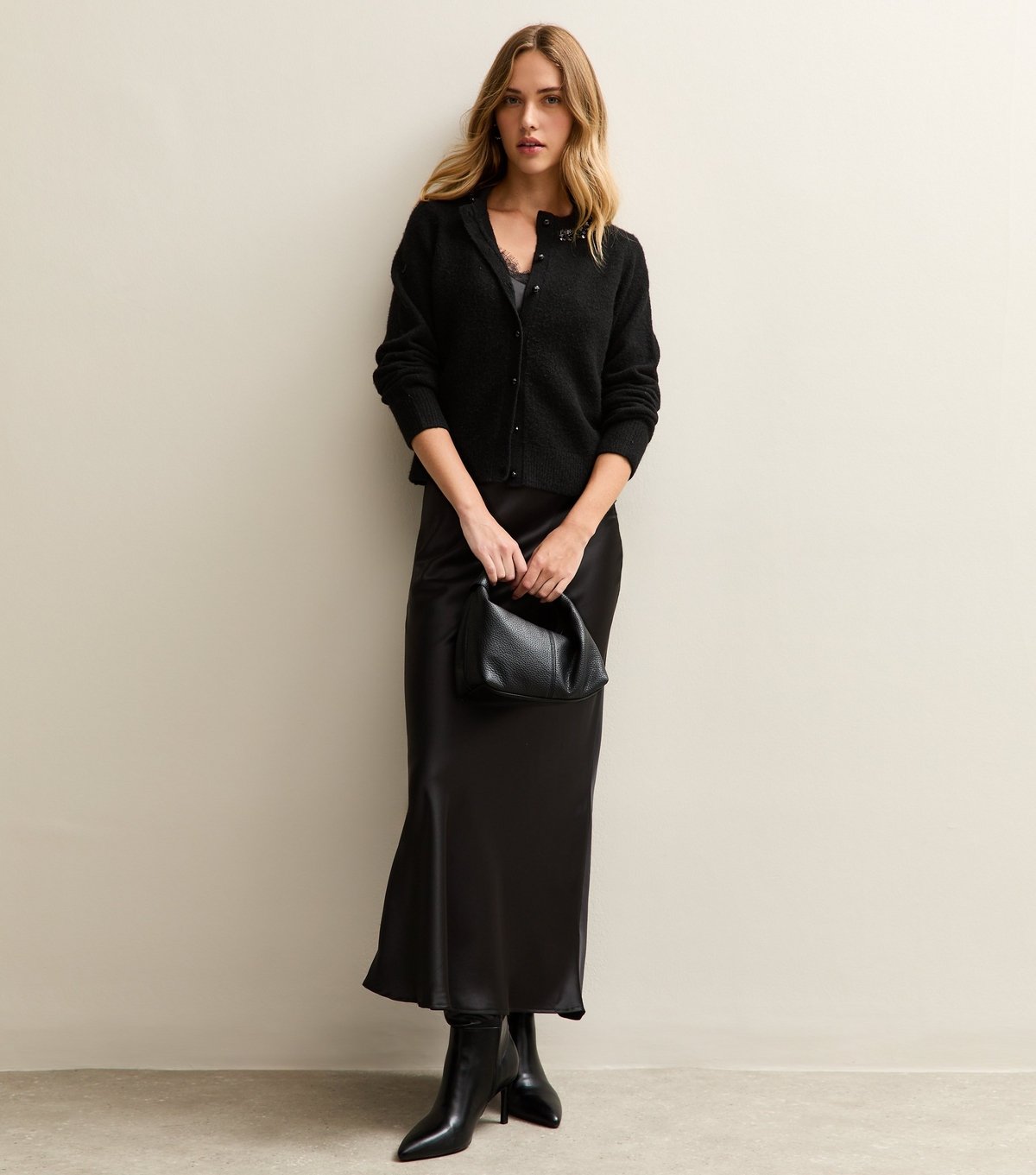 New Look Women's Black Sequin Neck Trim Cardigan New Look - 3