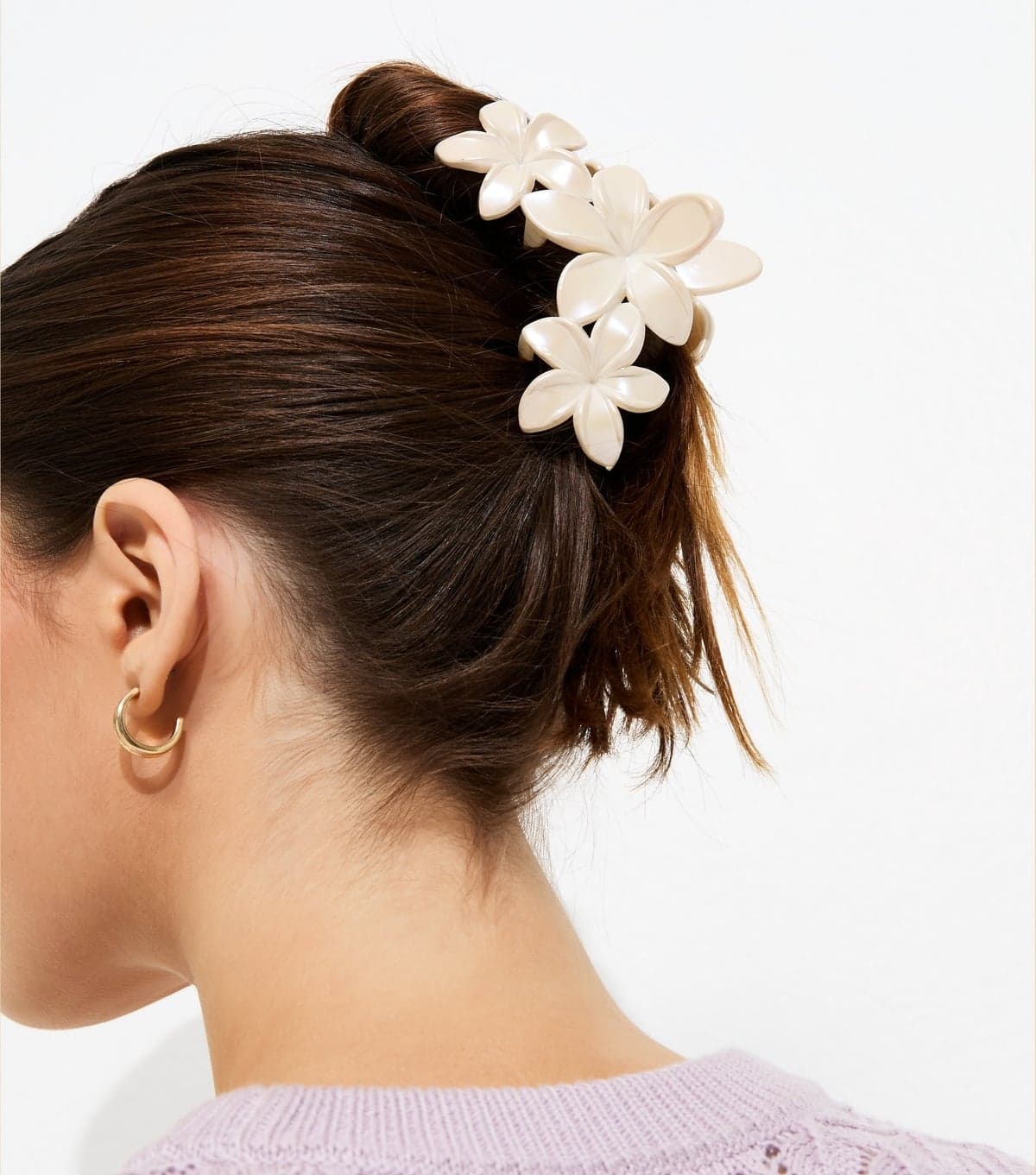 New Look Cream Tropical Flower Cluster Hair Claw Clip New Look