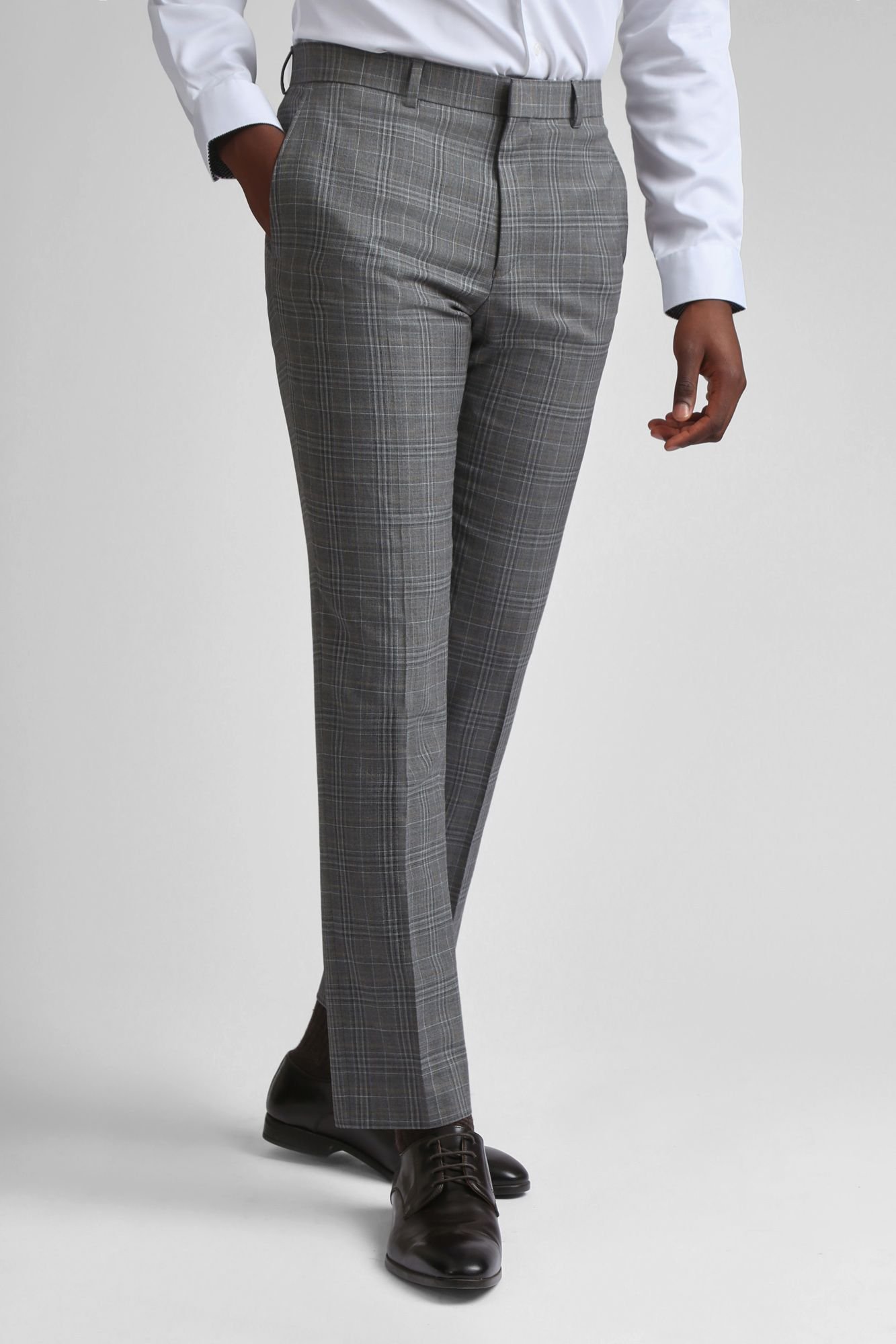 Ted Baker Ted Baker Men's Miken Grey Check Slim Trousers - 2