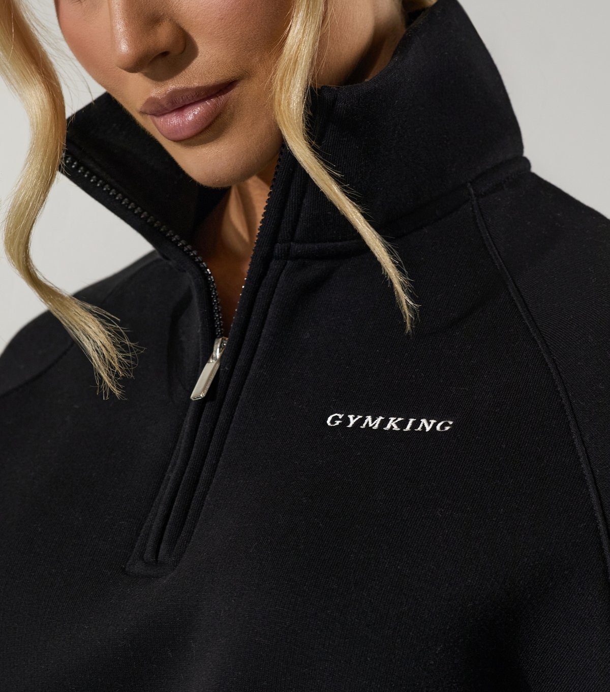 Gym King Women's 365 Black Raglan Sleeve Funnel Neck Top Gym King New Look - 4