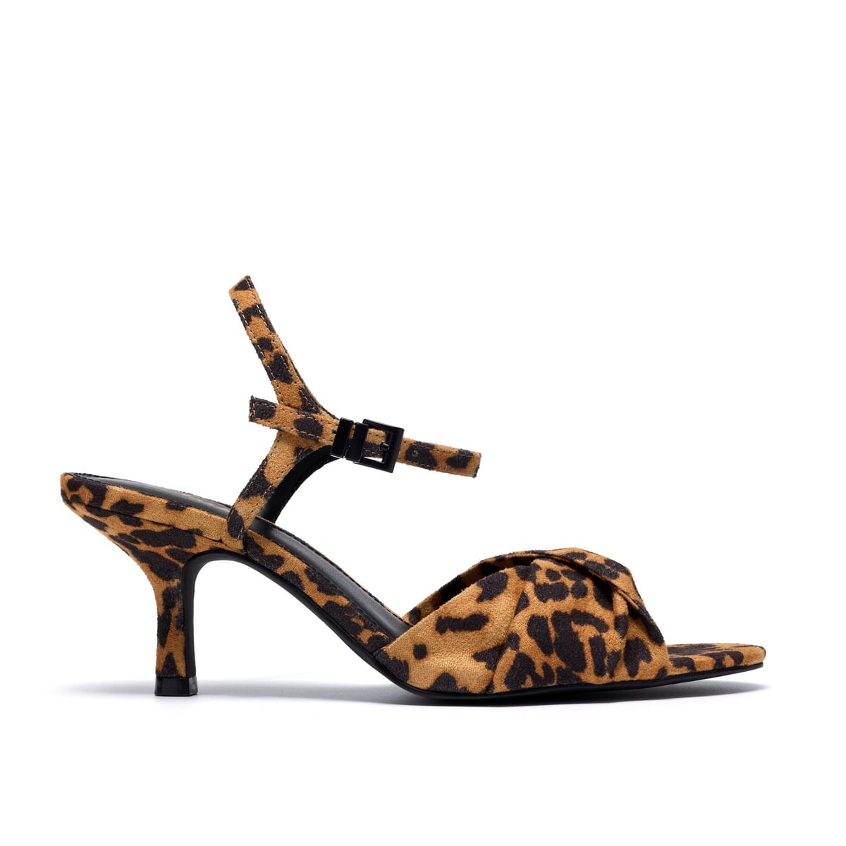 Clarks Clarks Women's Chara Soft Leopard Print Heeled Sandals in Brown - 1