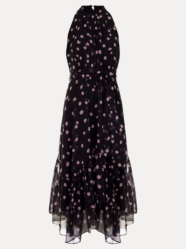 Phase Eight Phase Eight Women's Lucinda Sleeveless Halter Midi Dress in Black - 2