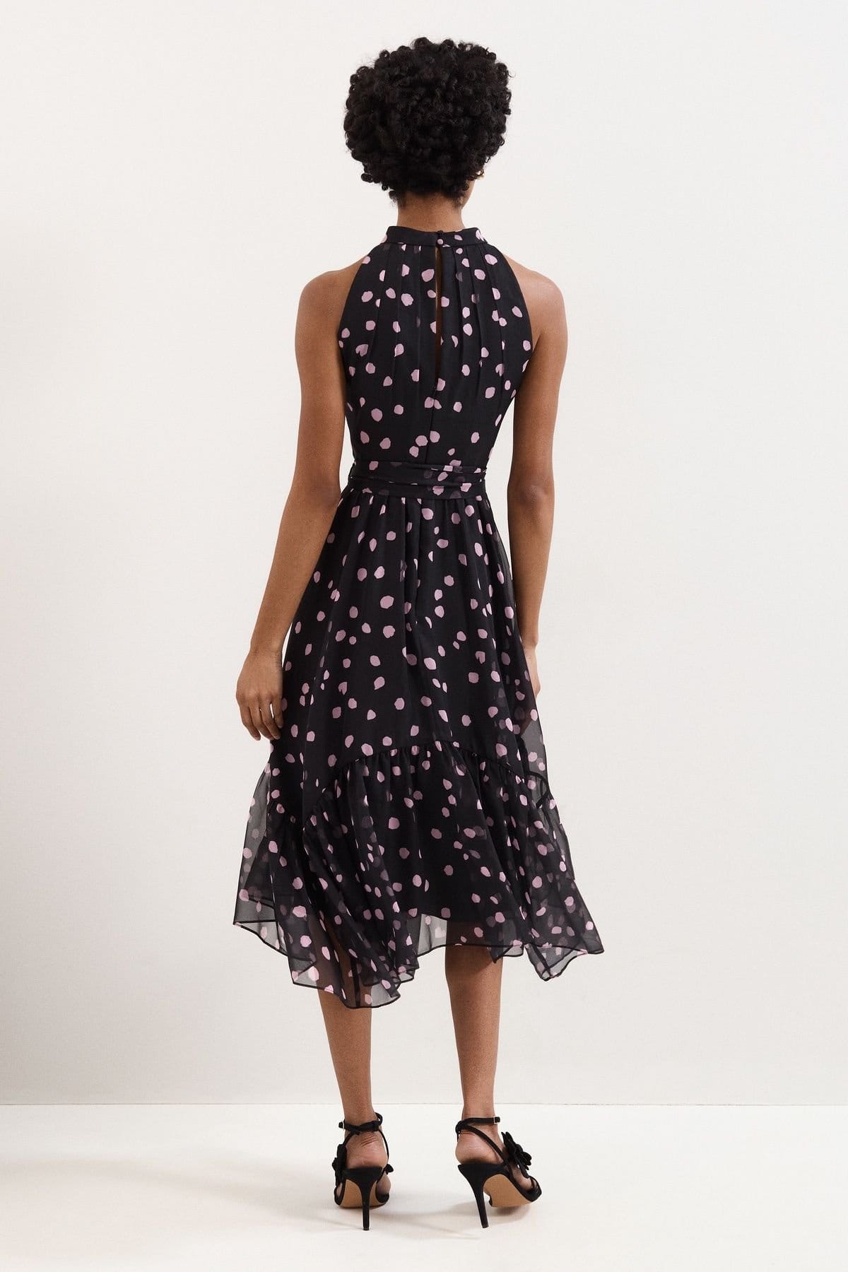 Phase Eight Phase Eight Women's Lucinda Sleeveless Halter Midi Dress in Black - 4