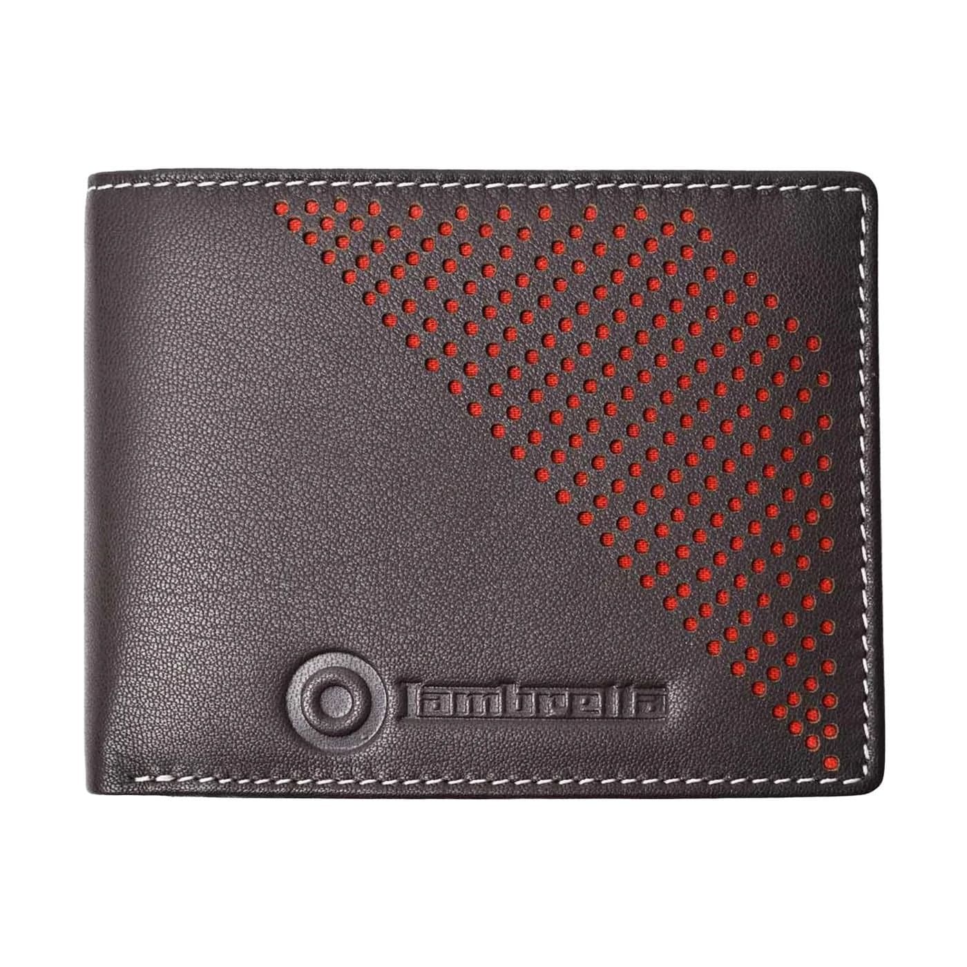 Lambretta Lambretta Men's Punched Leather Wallet in Dark Brown