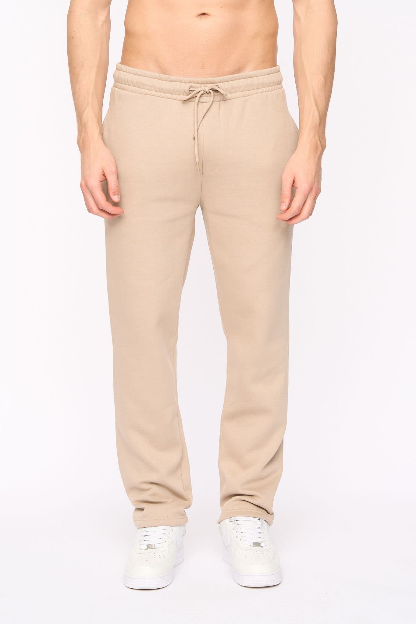Duck&Cover Duck&Cover Men's Rayland Comfortable Straight-Leg Fleece Joggers in Stone