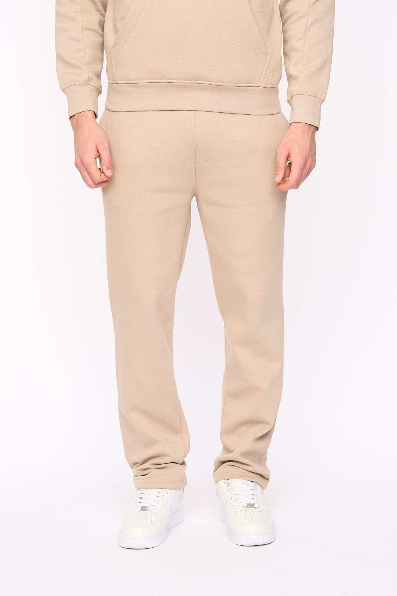 Duck&Cover Duck&Cover Men's Rayland Comfortable Straight-Leg Fleece Joggers in Stone - 4