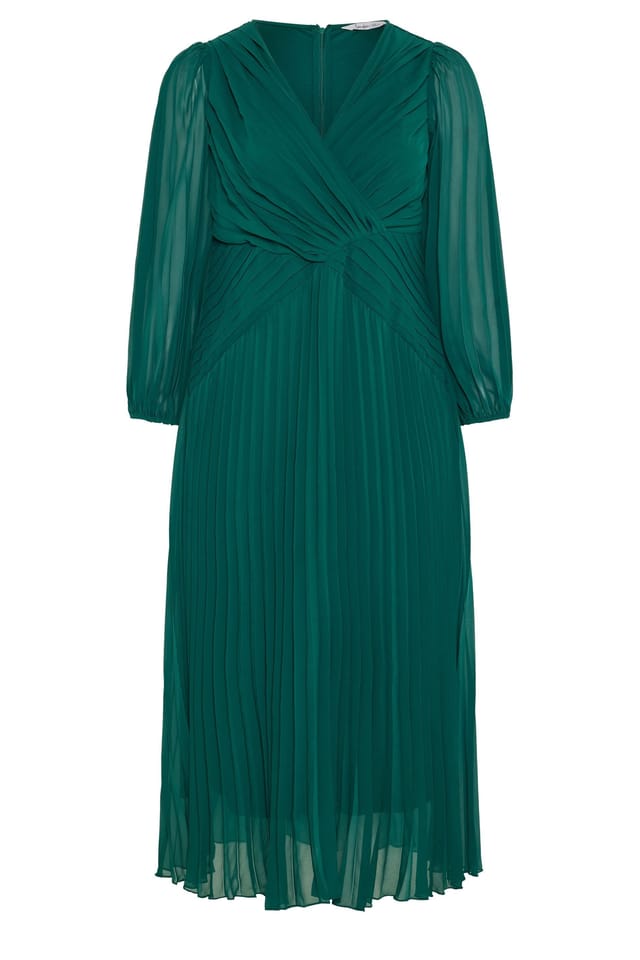 Yours Yours Women's Maxi Pleated Dress in Teal - 2