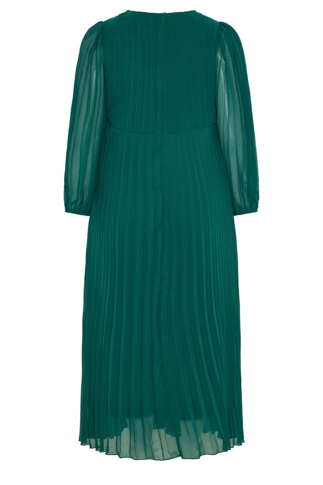 Yours Yours Women's Maxi Pleated Dress in Teal - 3