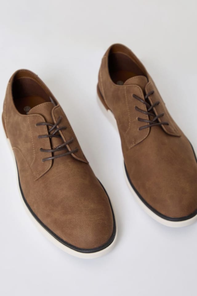 Threadbare Threadbare Men's Faux Suede Derby Shoes in Tan - 2