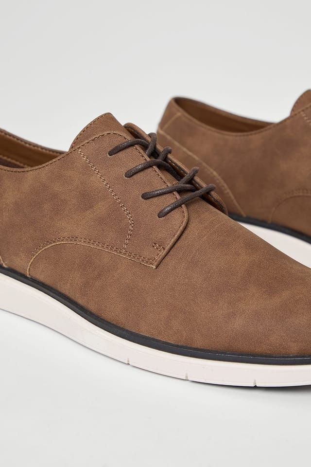 Threadbare Threadbare Men's Faux Suede Derby Shoes in Tan - 3