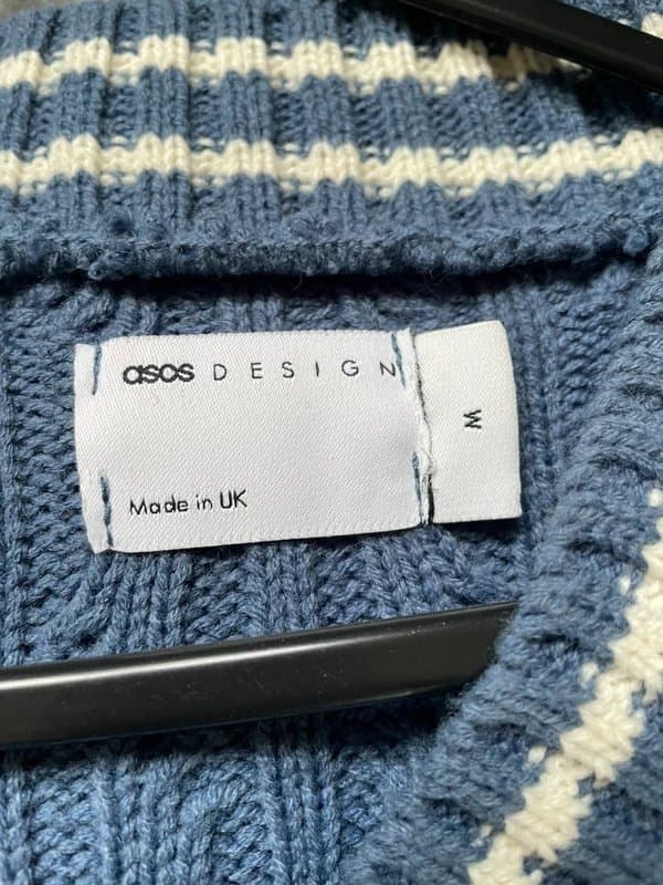 ASOS Men's M blue cable Jumper