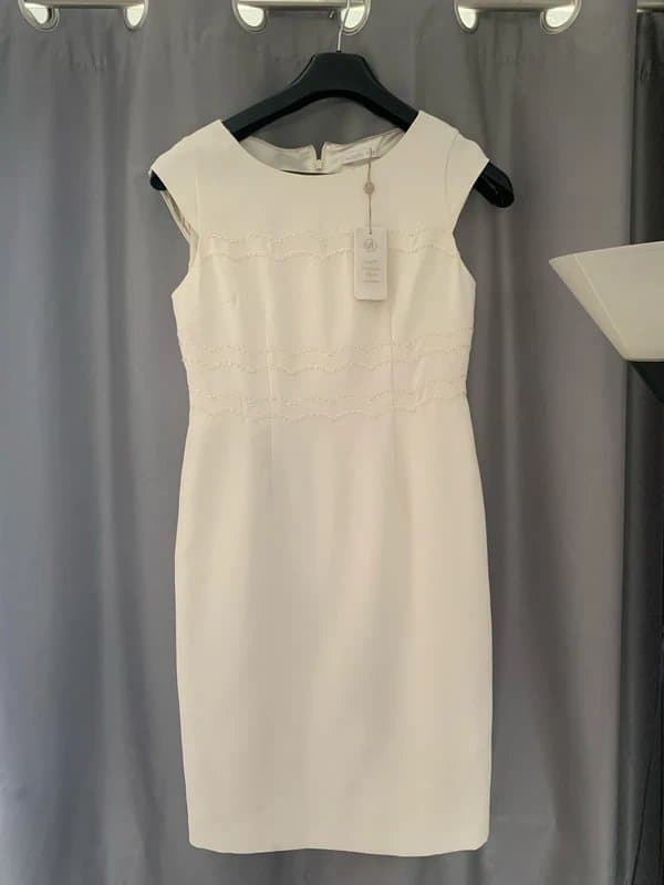 Jacques Vert Quality -wedding - event- Jacques vert cream sequin embellished dress size 10