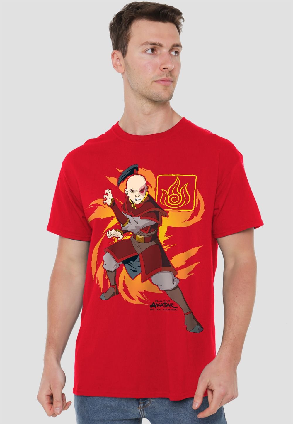 Avatar: The Last Airbender Avatar: The Last Airbender Men's Avatar The Last Airbender Zuko Flame Burst T-Shirt, Red - 1
