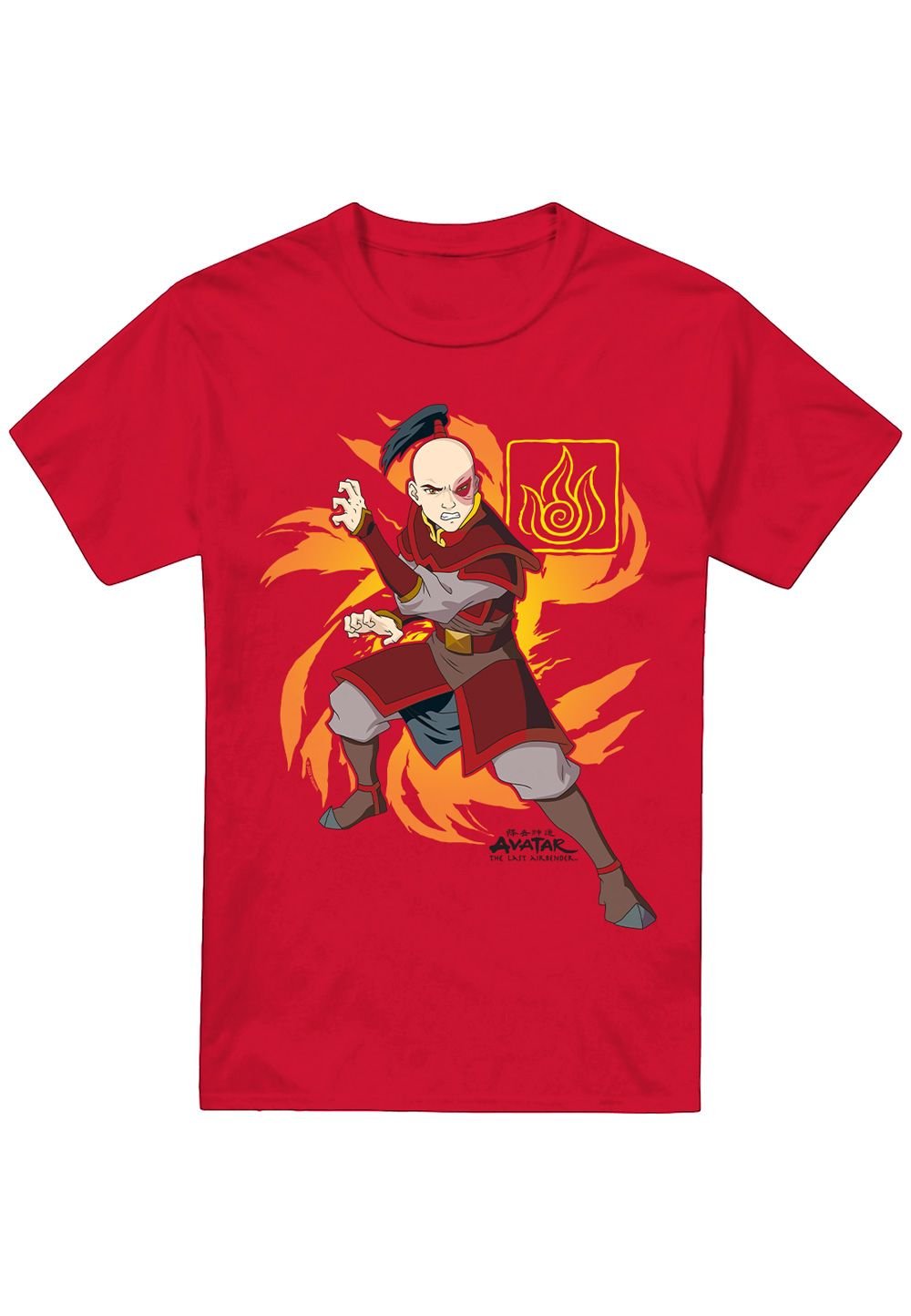 Avatar: The Last Airbender Avatar: The Last Airbender Men's Avatar The Last Airbender Zuko Flame Burst T-Shirt, Red - 3