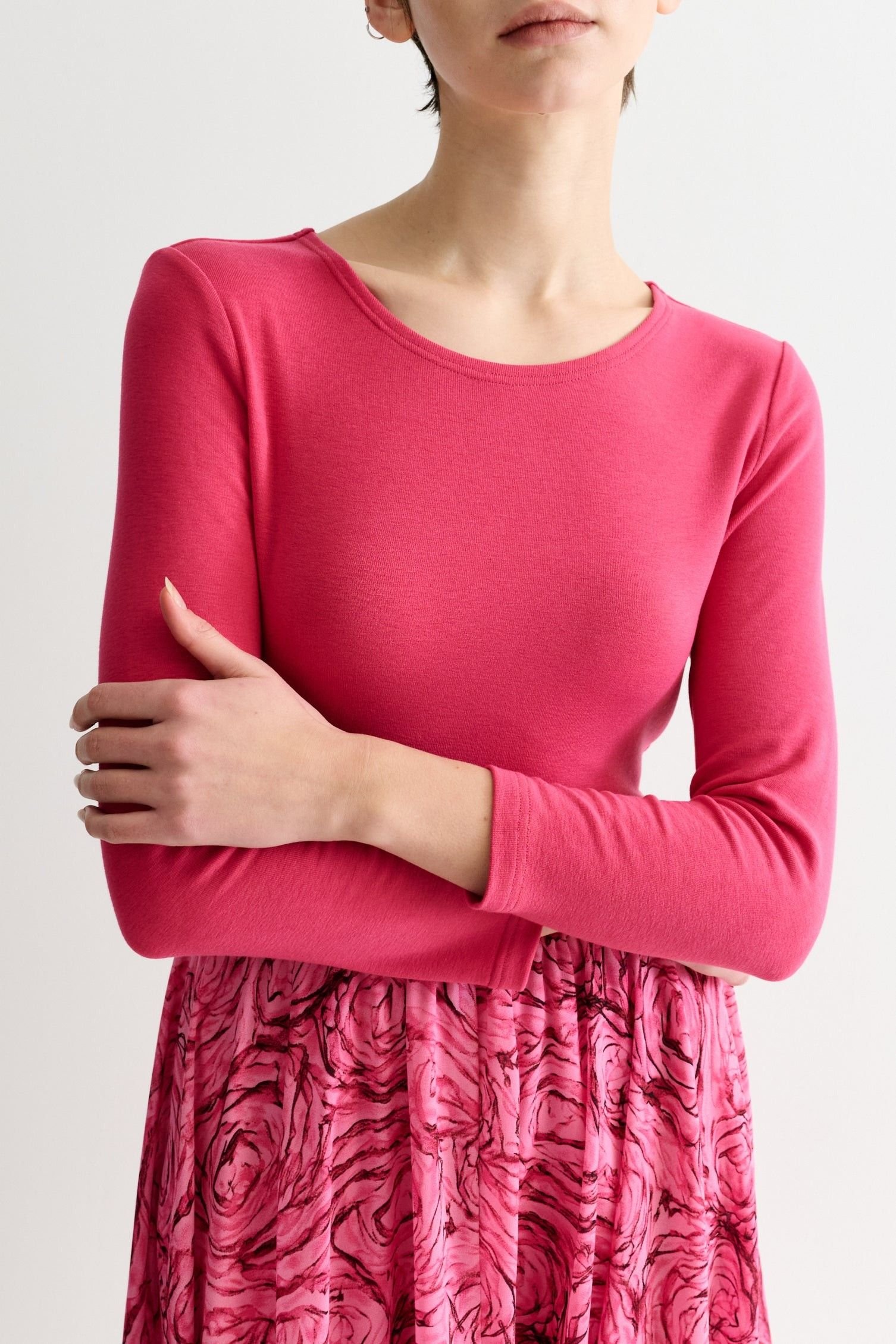 Louche Louche Women's Huxley Rosechild Jersey Top Circle Skirt Midi Dress - Pink - 4