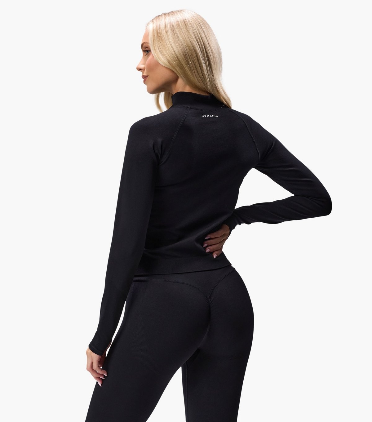 Gym King Women's Black Seamless Zip Top Gym King New Look - 3