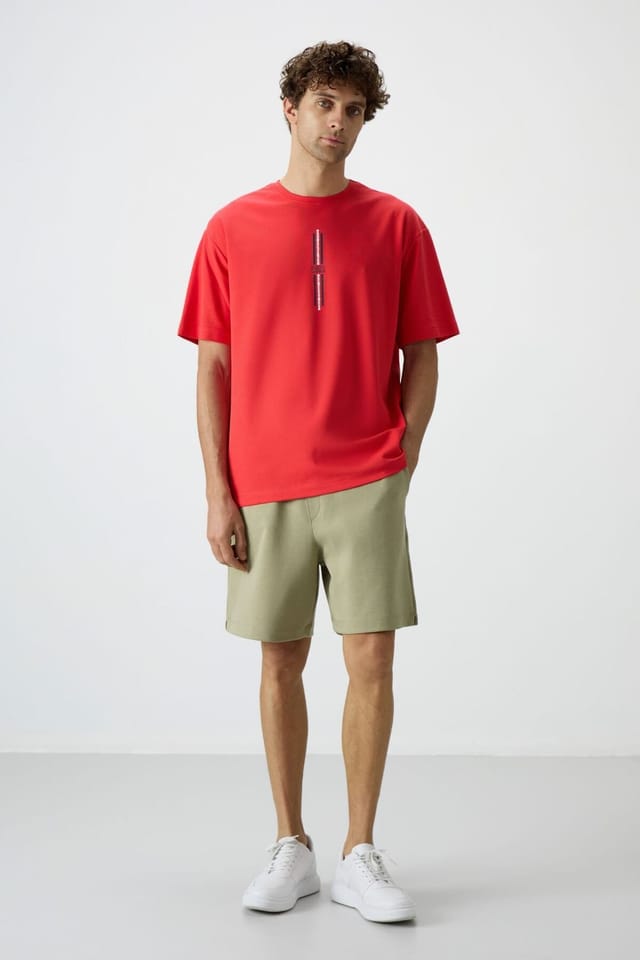 Tommy Life Tommy Life Men's Cotton-polyester Sweat Shorts in Khaki - 2