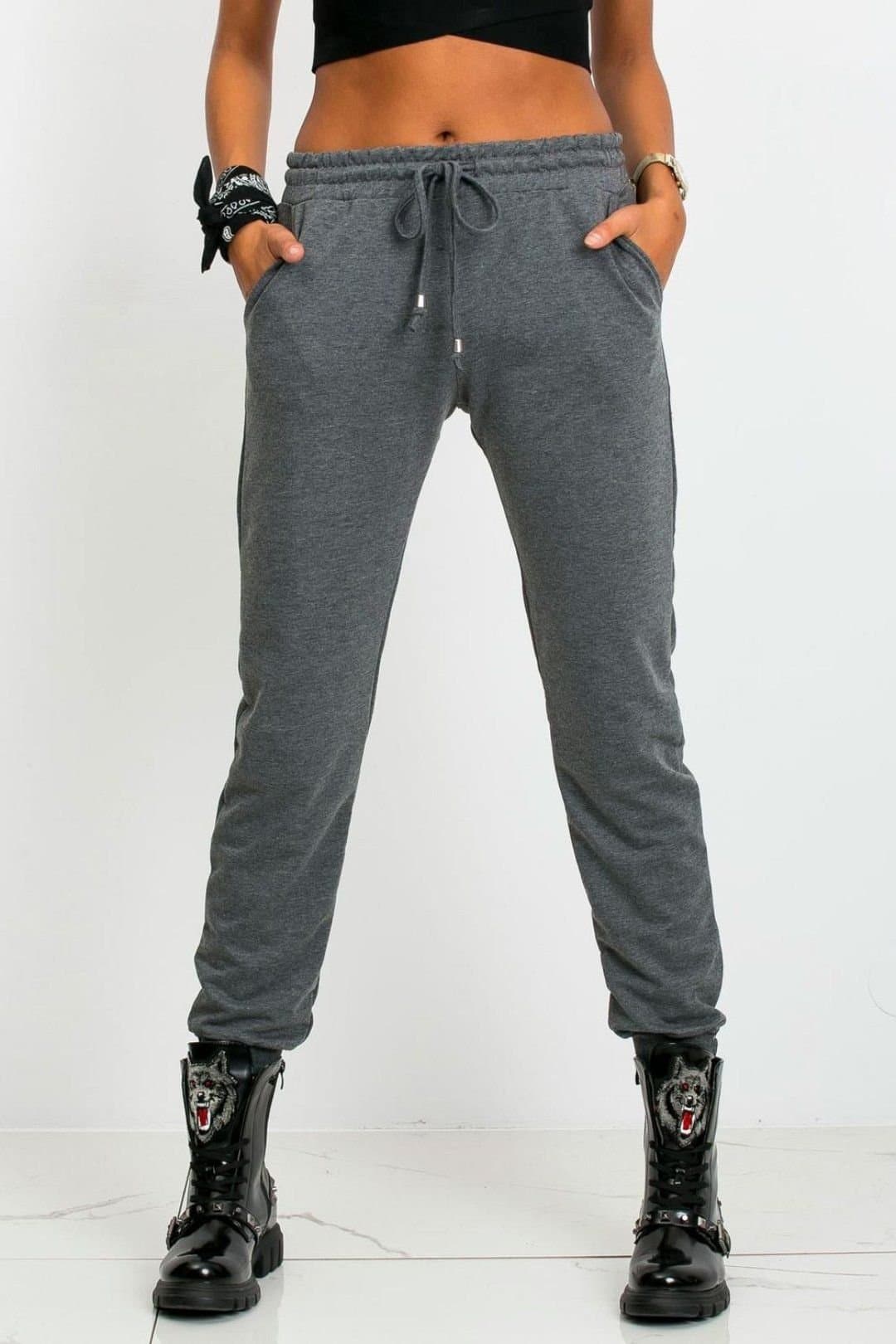 Love Lace Love Lace Women's Fashion Narrow Leg Sweatpants for Everyday Wear in Grey