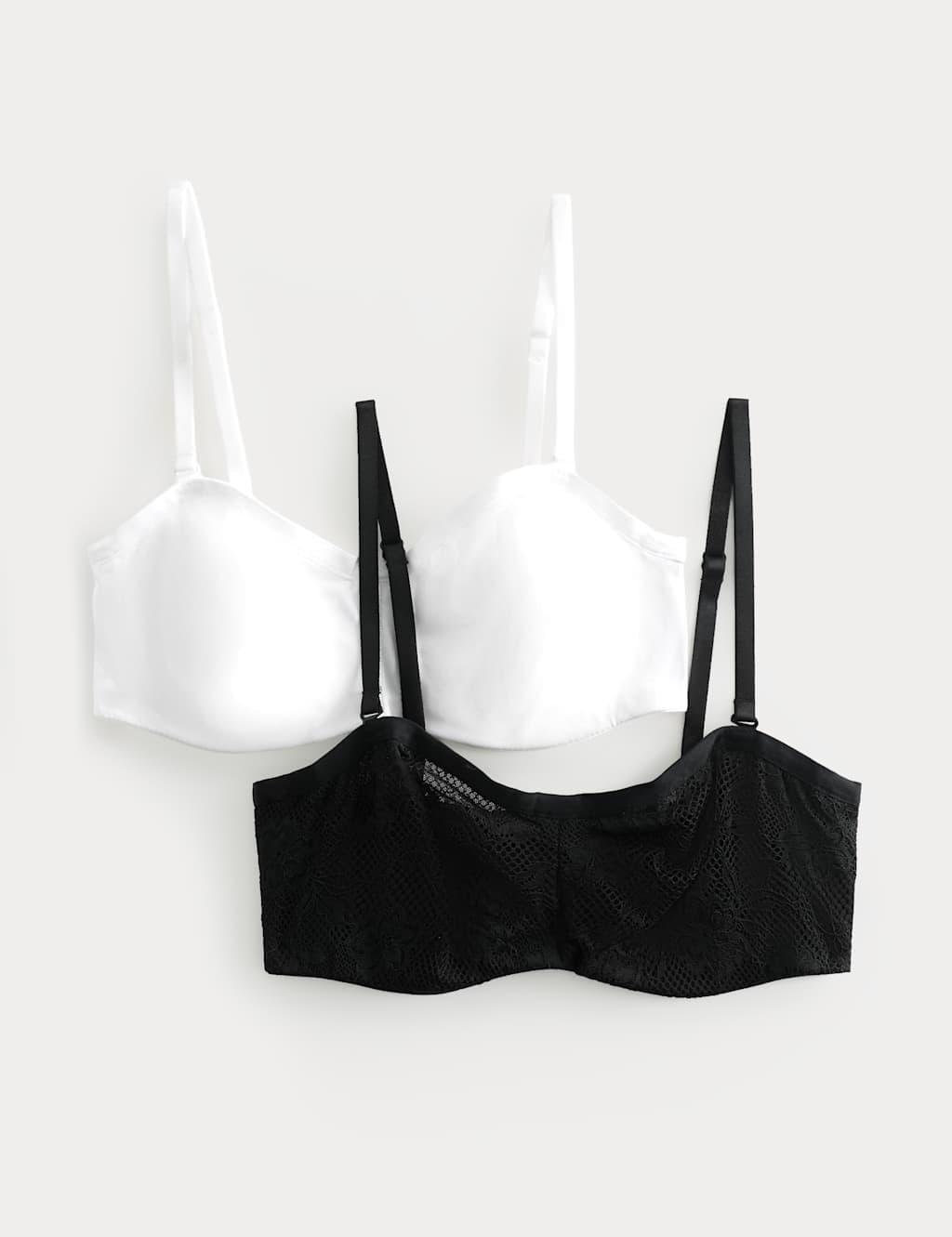 Marks & Spencer M&S 2 Pack Jasmine Lace Wired Strapless Bras A-E Black Mix