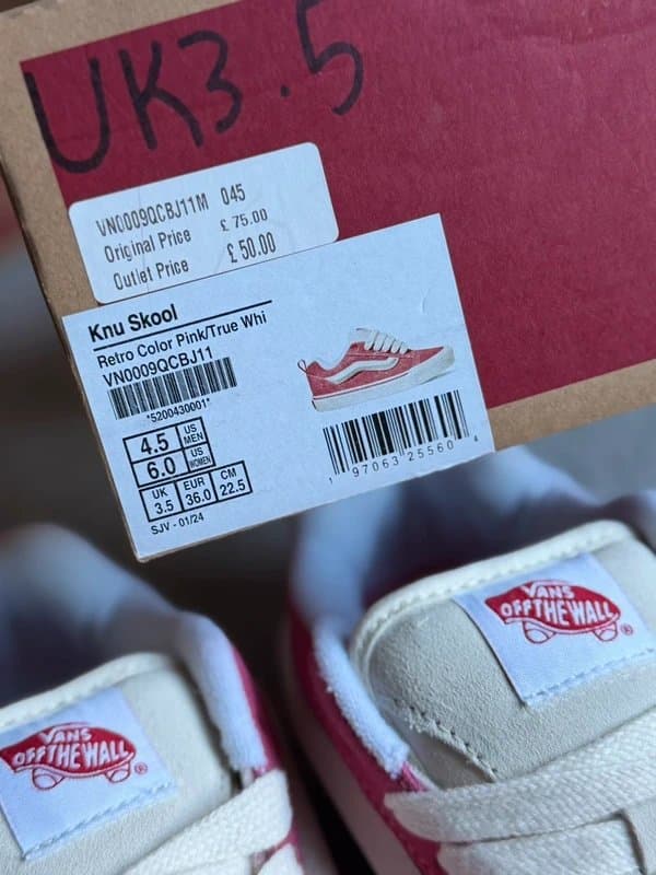 Vans Vans Pink Shoes , Leather Upper, Size 3.5