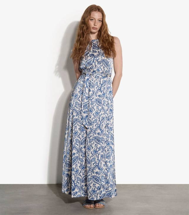 Apricot Women's Blue Paisley Print Side Slit Maxi Dress Apricot New Look - 2