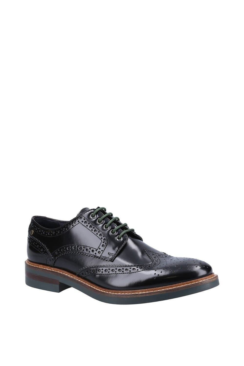 Base London Base London Men's Woburn Hi-Shine Brogue Shoe in Black