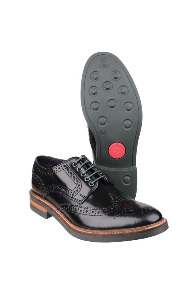 Base London Base London Men's Woburn Hi-Shine Brogue Shoe in Black - 3