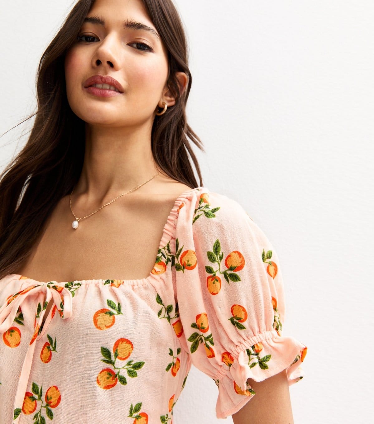 New Look Women's Orange Fruit Print Short Sleeve Playsuit New Look - 4