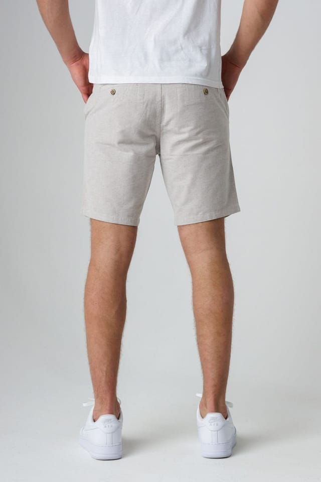 Tokyo Laundry Tokyo Laundry Men's Cotton Oxford Shorts with Belt in Stone - 2