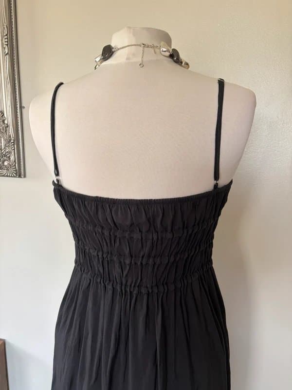 Zara Zara silky modal shirred bodice midi dress - size M