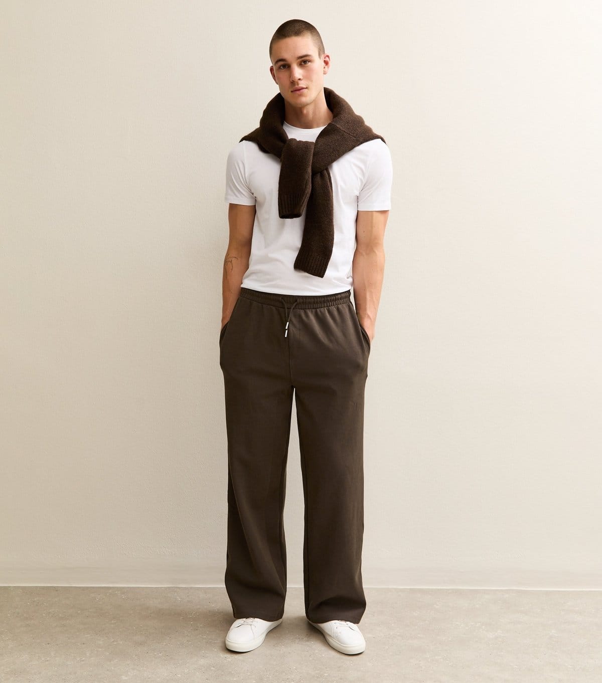 New Look Brown Jersey Wide Leg Jogger