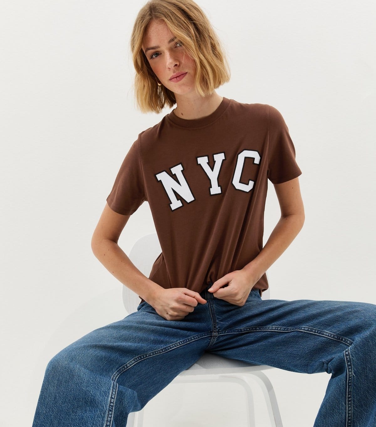 New Look Dark Brown NYC T-Shirt