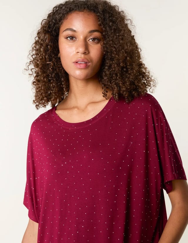 Blue Vanilla Stud Detail Round Neck T-shirt - 3