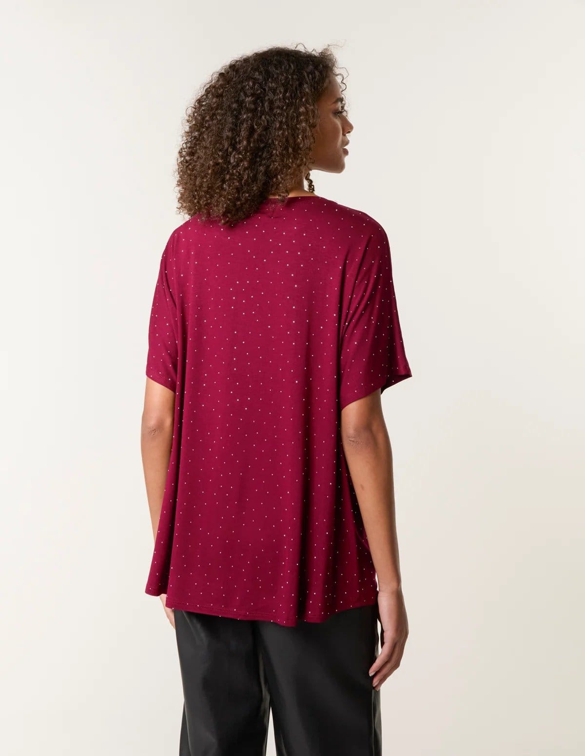 Blue Vanilla Stud Detail Round Neck T-shirt - 4
