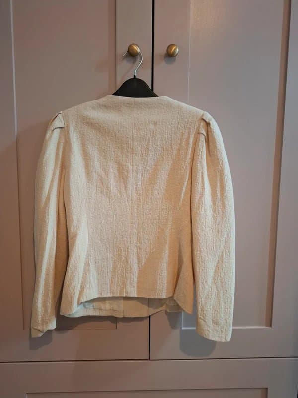 Never Fully Dressed Never Fully Dressed cream cotton fitted/waisted blazer
