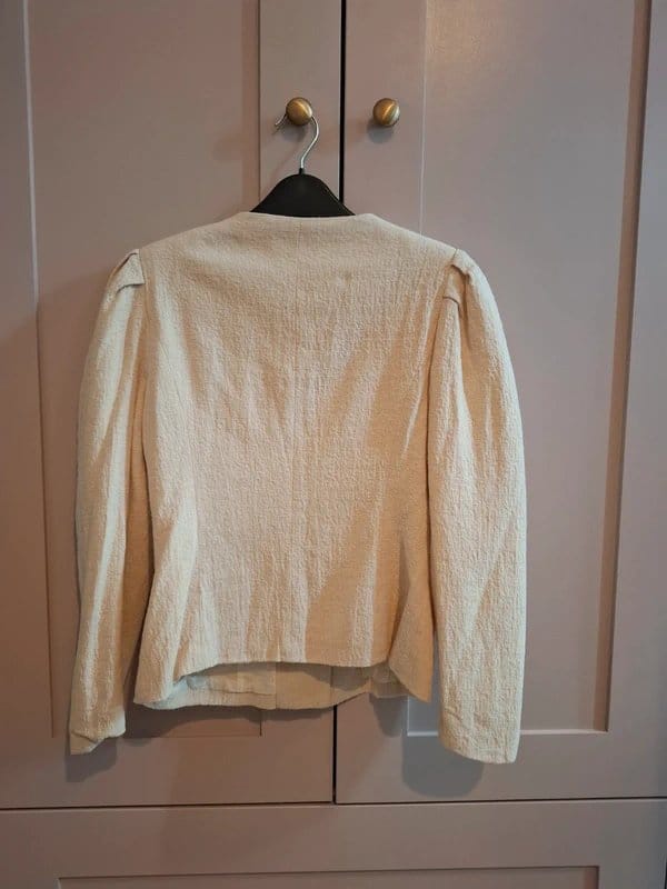 Never Fully Dressed Never Fully Dressed cream cotton fitted/waisted blazer - 1