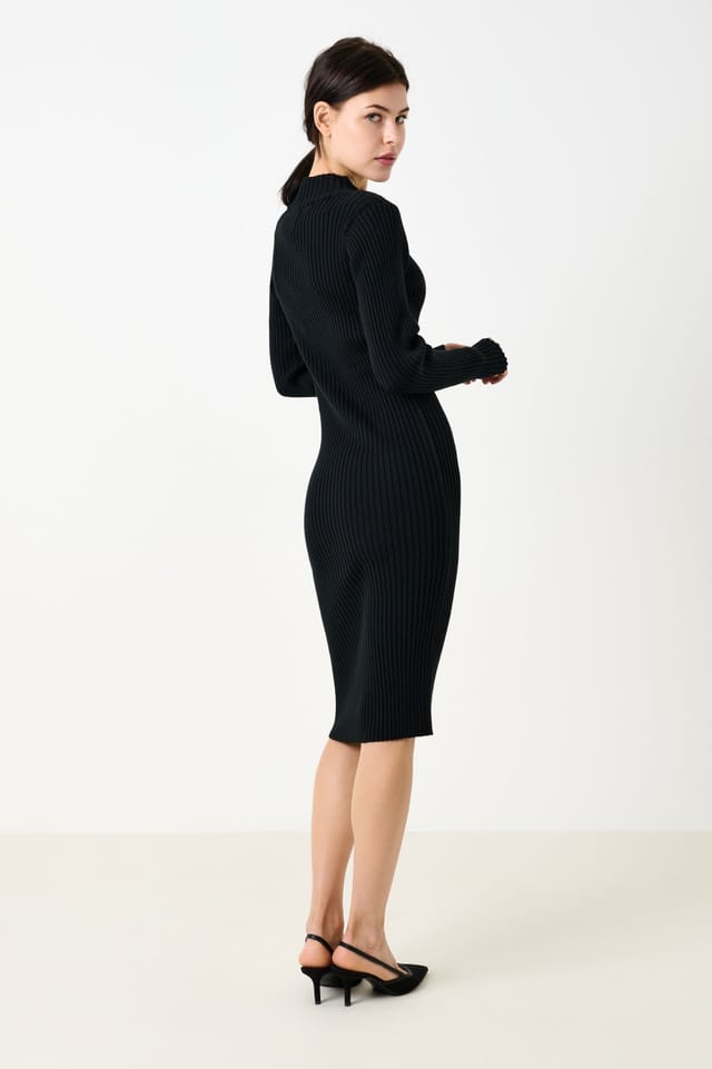 Louche Louche Women's Raye Black Midi Sweater Dress - 3