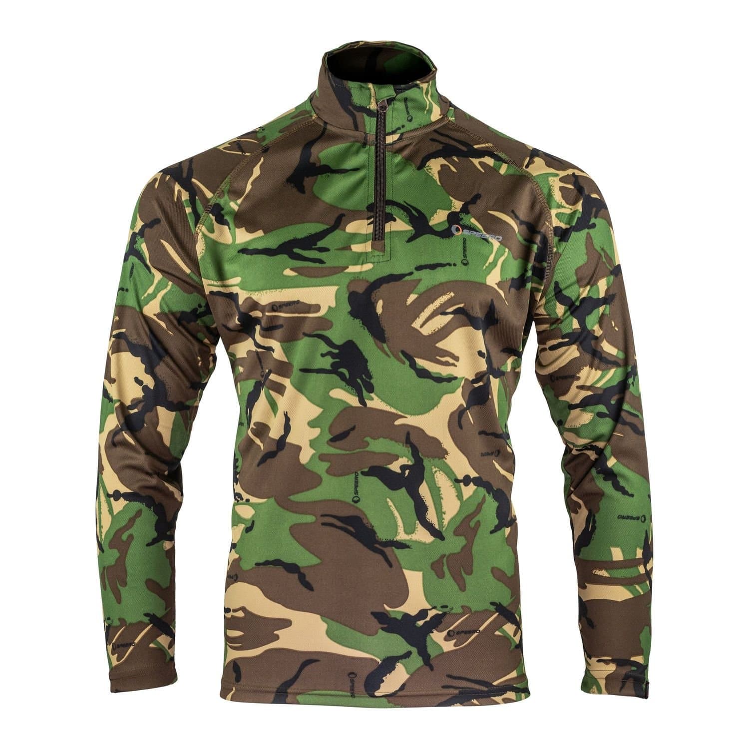 Speero Speero Men's Armour Camo Quarter Zip Midlayer in Bright Green