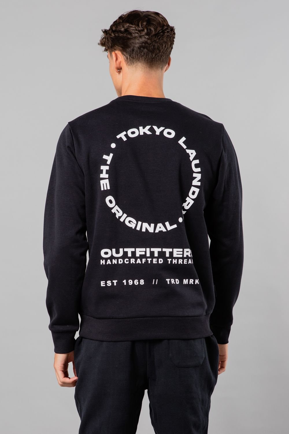 Tokyo Laundry Tokyo Laundry Men's Crew Neck Sweatshirt with Logo Print in Navy - 2