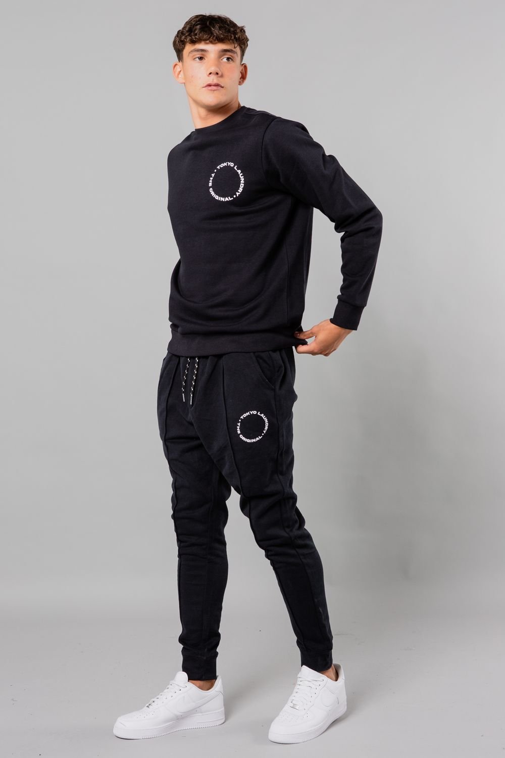 Tokyo Laundry Tokyo Laundry Men's Crew Neck Sweatshirt with Logo Print in Navy - 3