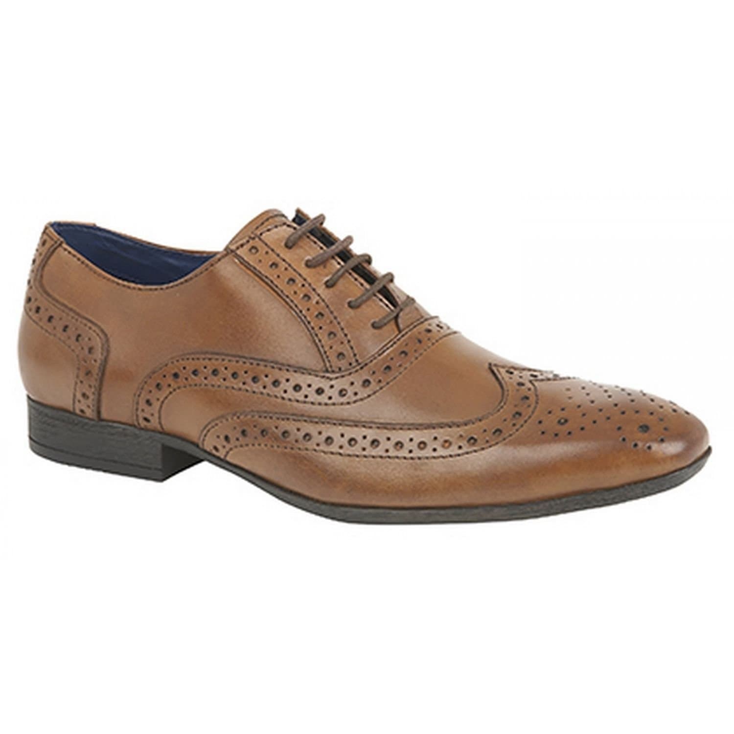 Route 21 Route 21 Men's 5 Eye Brogue Oxford Shoes in Tan