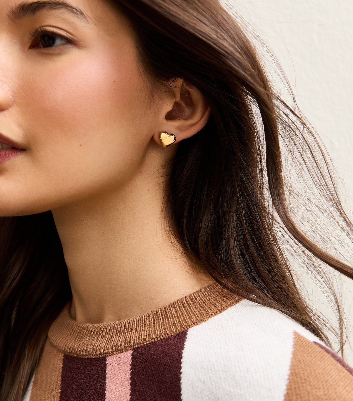 New Look Gold Tone Waterproof Heart Stud Earrings New Look - 2