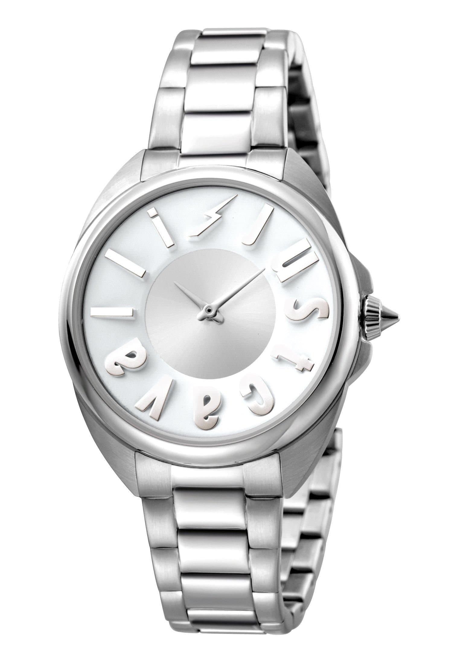 Just Cavalli Just Cavalli Women's Logo Silver Dial Stainless Steel Watch