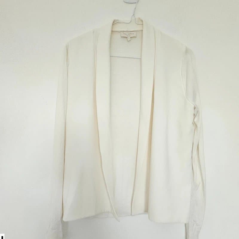 Ted Baker Ted baker size 1  Uk 8 to 10 luxury cardigan jacket blazer jersey chiffon cream ivory