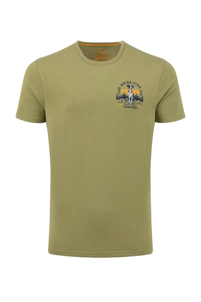 Weird Fish Weird Fish Men's Dog Trails Graphic T-Shirt in Pale Green - 2
