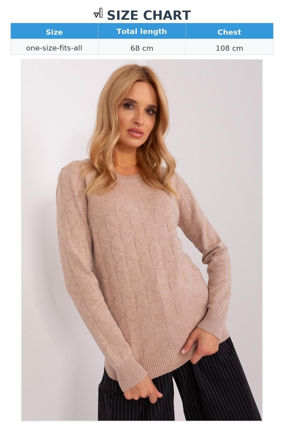 Love Lace Love Lace Women's Cotton Textured Long Sleeve Sweater in Beige - 4