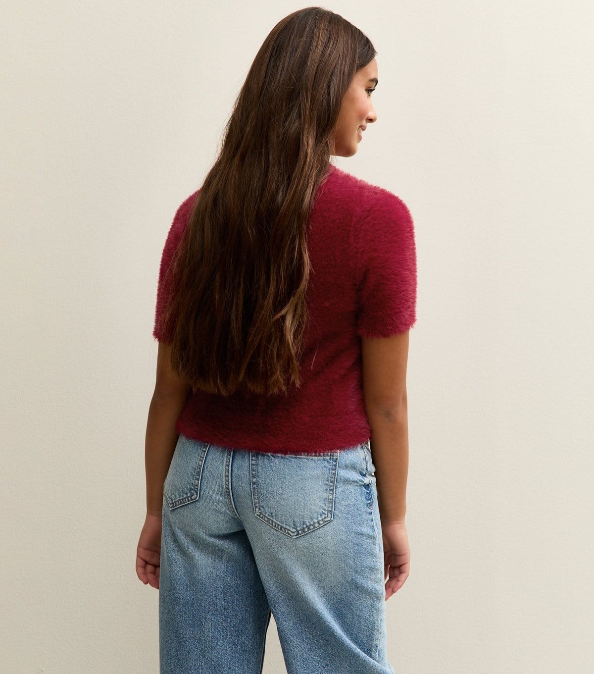 New Look Girls' Dark Burgundy Fluffy Knit Top New Look - 4