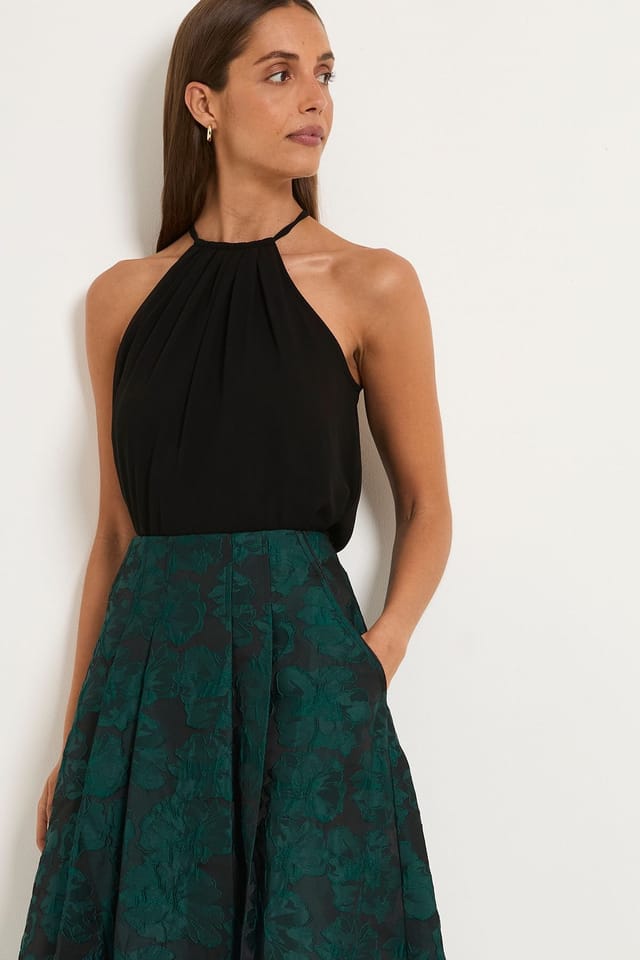 Wallis Wallis Women's Jacquard Midi Skirt in Emerald - 2
