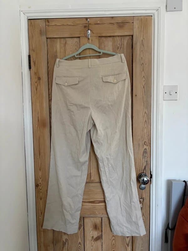 ASOS ASOS beige crinkled linen trousers / tailored summer pants